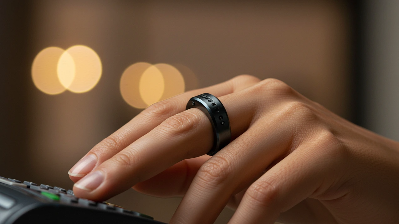 Sleek smart ring design on hand